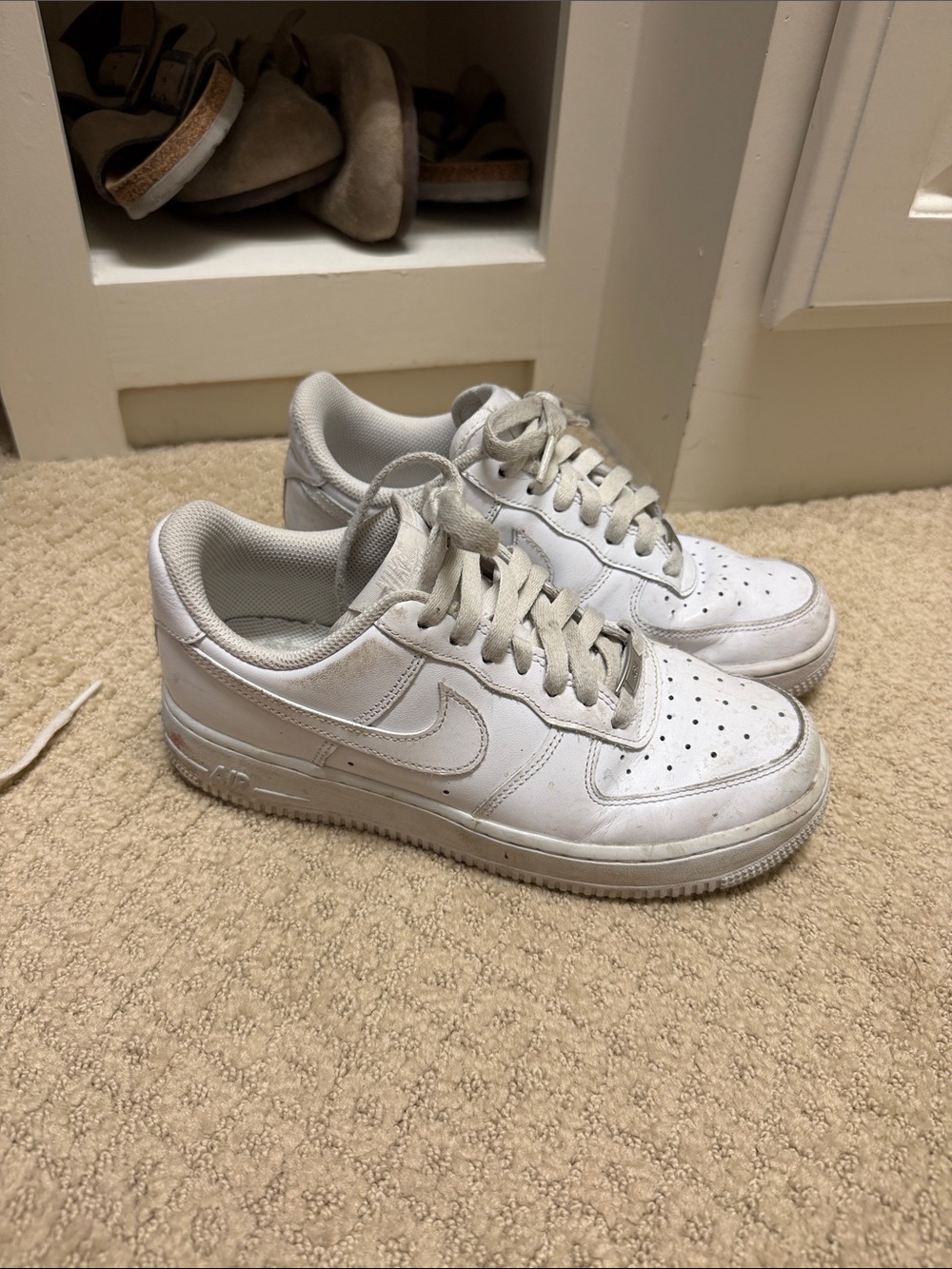 Nike Air Force One White Low-Top Leather Sneakers